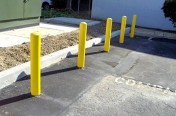 Parking Lot Bollards in Nashville TN by LinePro Striping