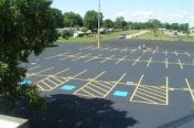 Parking lot striping and ADA marking